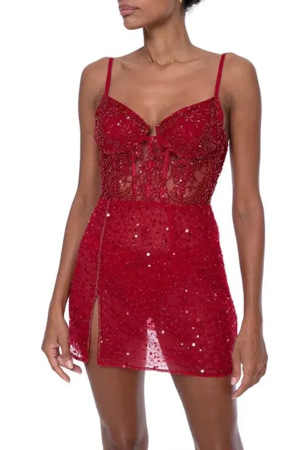 Dyspnea The Charleston Mini Dress Red Size XXL / AU 16 photo 2