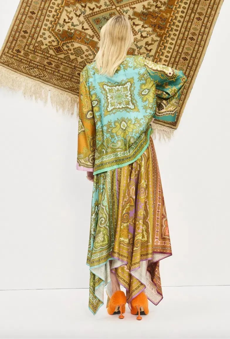 Alémais Clemenza Shirt and Scarf Skirt Set Multi Size 16 photo 3