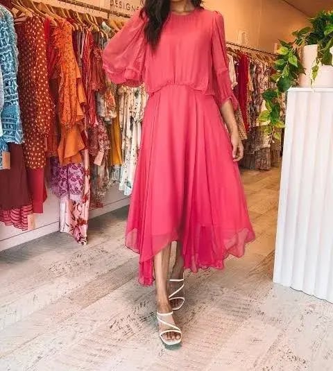 Camilla and Marc Dylan Midi Dress in Hot Pink Size 8 photo 7