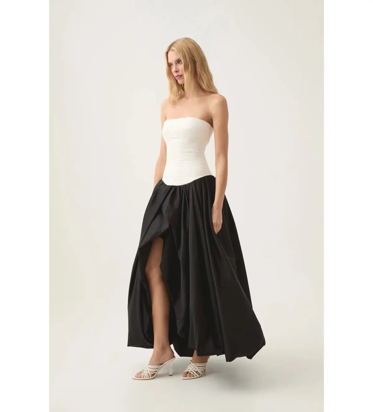 Aje Ivory Violette Bubble Hem Maxi in Black/white Size AU 10 photo 3