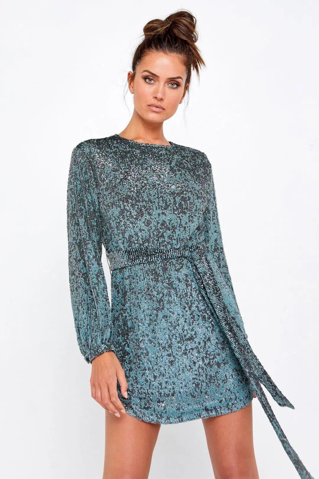 Mossman The Night Fever Tie Dress Sequin Size 8 photo 4