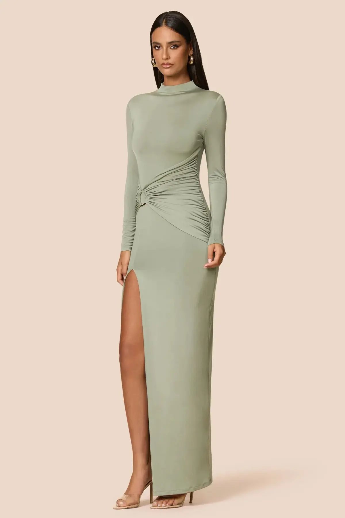 Love Nookie Kaia L/S Maxi Dress Sage Size 10 photo 3