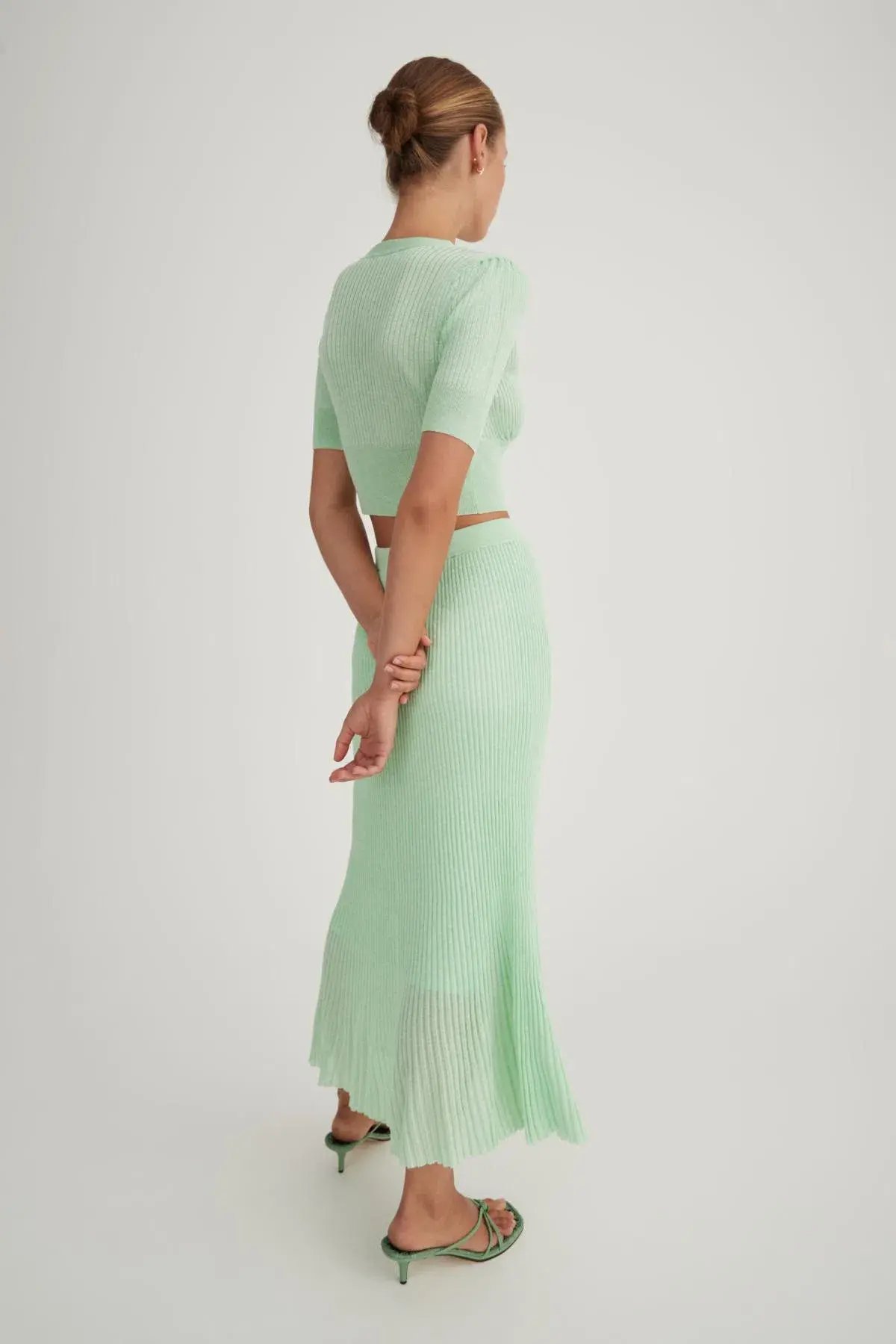 Hansen & Gretel Bernie Knit Cardigan and Midi Skirt Set Melon Size S / AU 8 photo 3