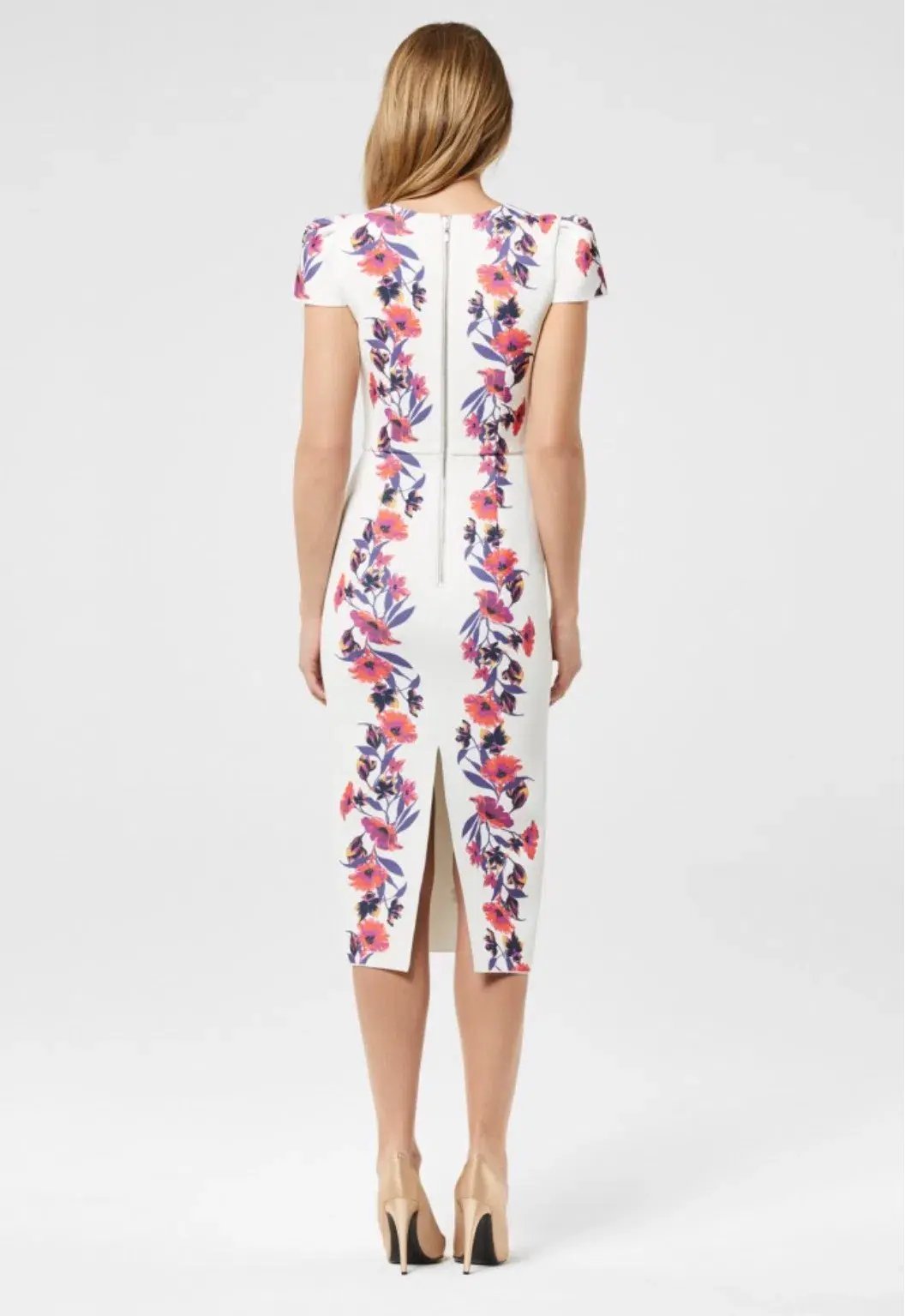 Yeojin Bae Double Crepe Floral Vine Therese Midi Dress White Size 8 photo 2