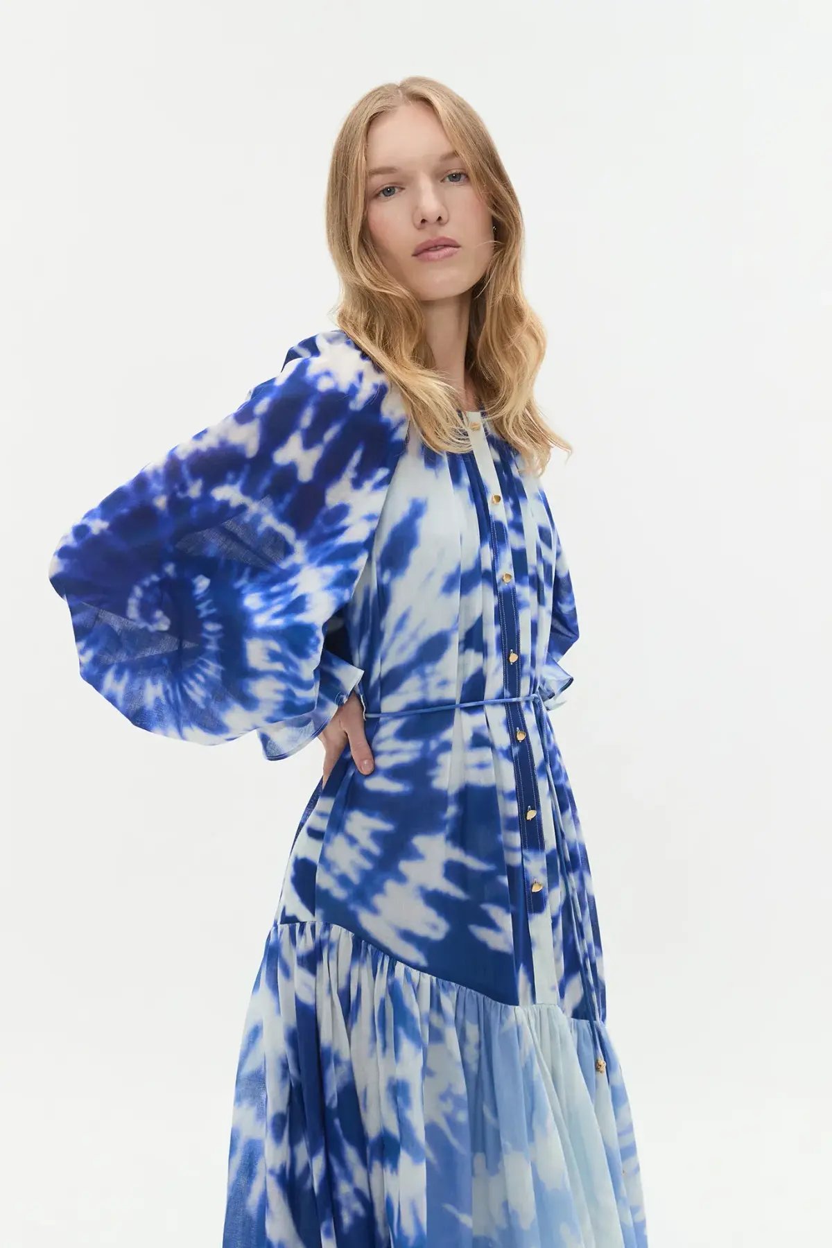 Aje Asher Midi Dress Blue Size 8 photo 4