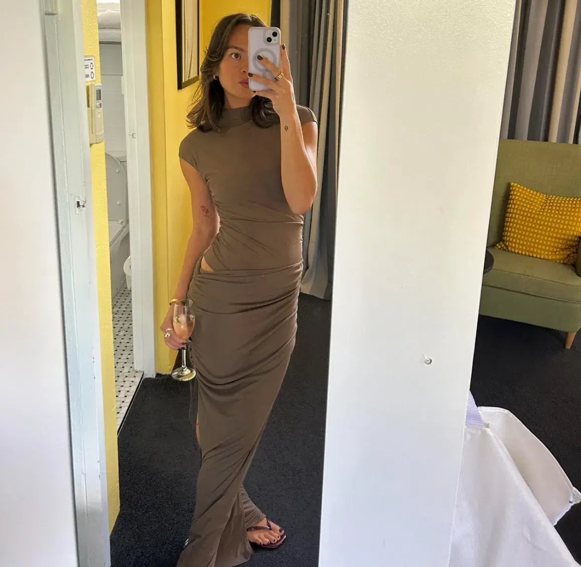 Benni Milo Mesh Maxi in Mushroom Size S/AU 8 photo 4