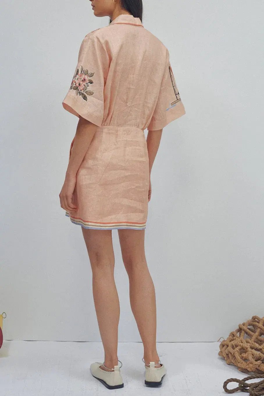Alemais Marina Mini Shirtdress Print Size 14 photo 3