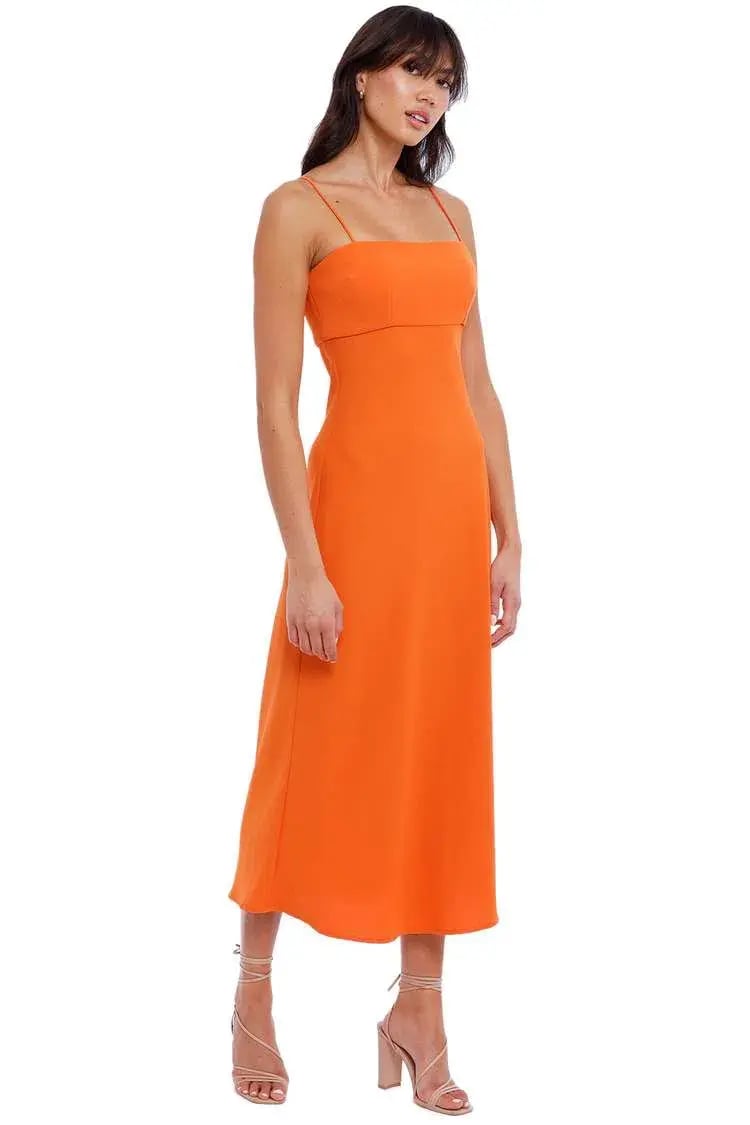 By Johnny Nicole Bias Dress Orange Size 10 photo 2