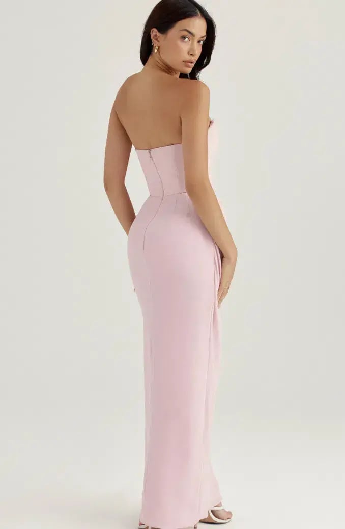 House Of CB Adrienne Strapless Gown Pink Quartz Size 10 photo 3