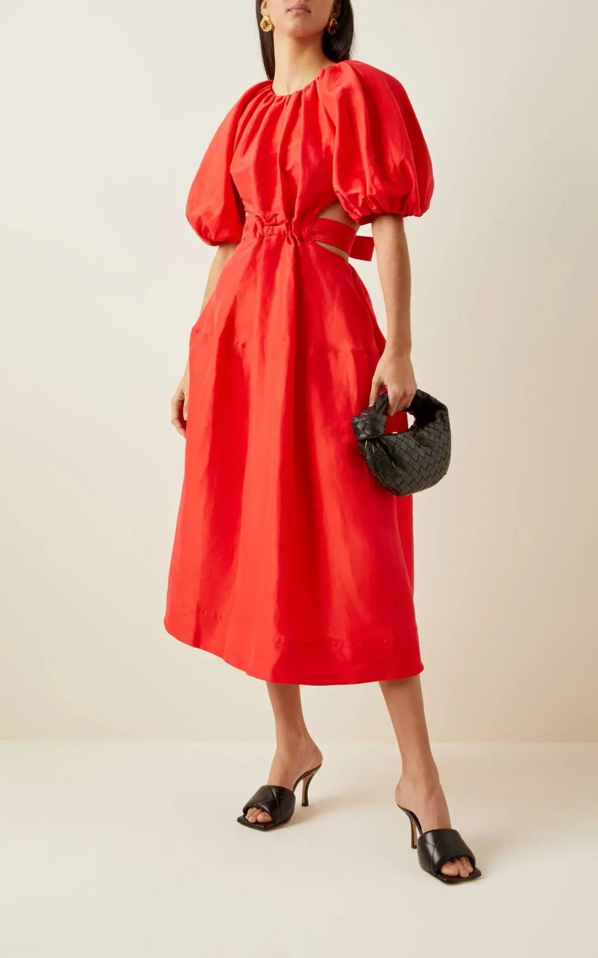 Aje Mimosa Cut-out Midi Dress Scarlet Red Size 6 photo 2