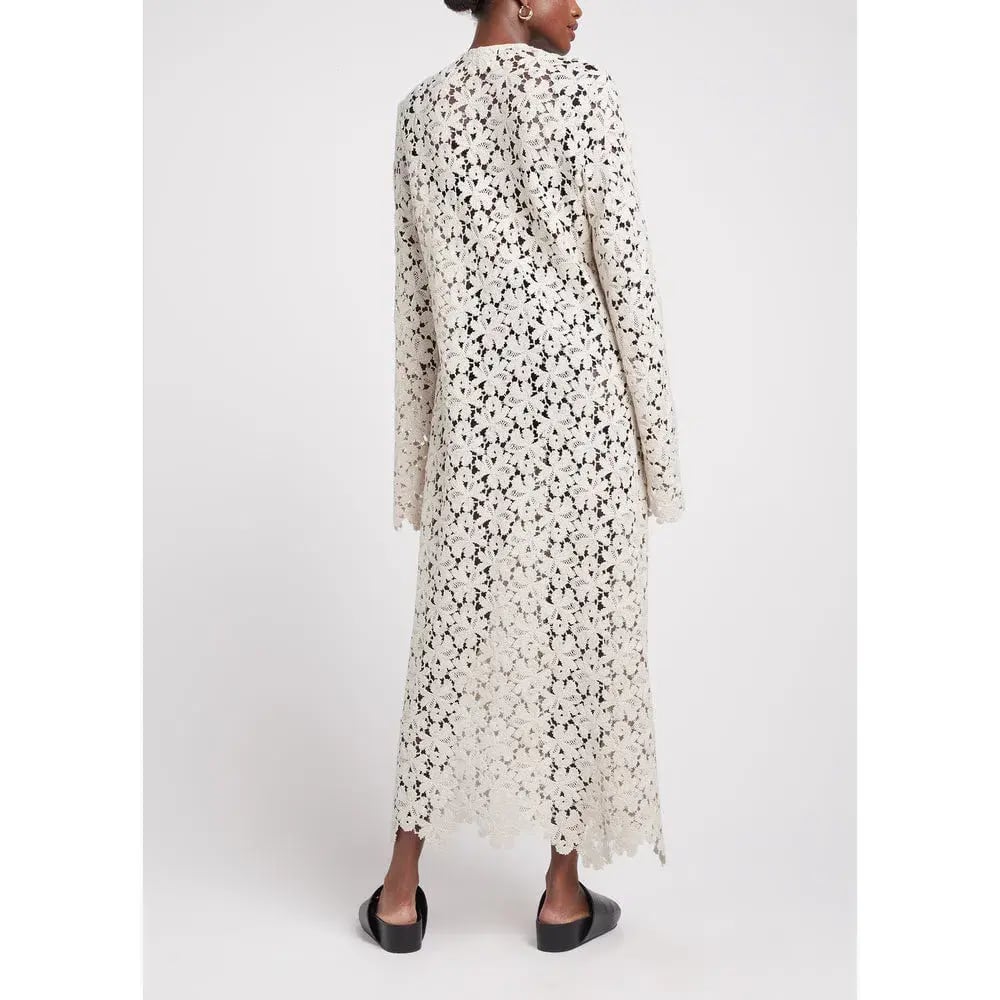 Matin Cotton Crochet Lace Dress Cream Size 10 photo 2