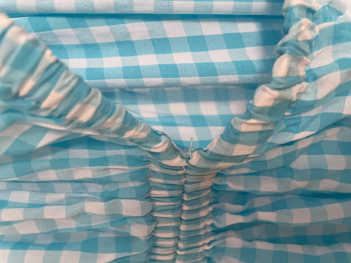 Scanlan Theodore Gingham Cutout Dress in Blue Size 8 photo 6