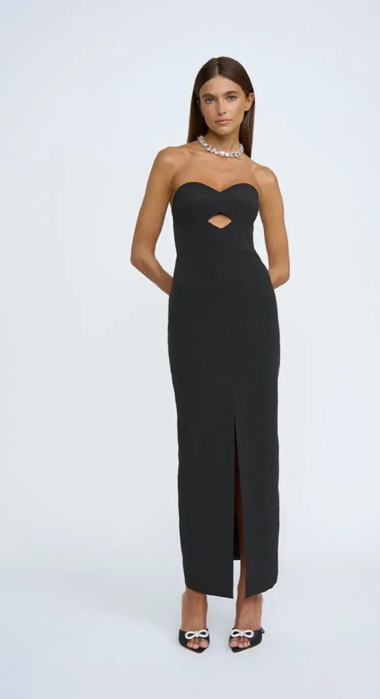 By Johnny Diamond Strapless Split Dress Black Size 10 photo 2