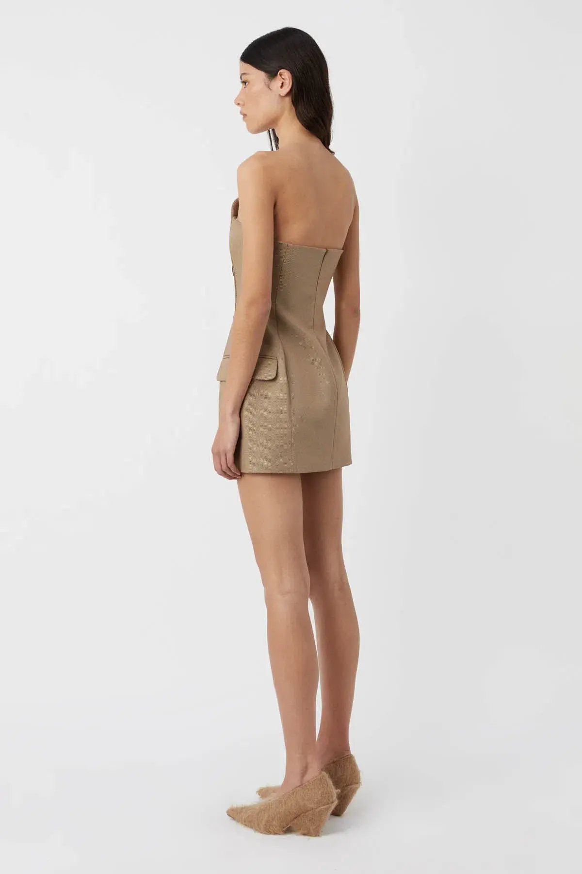 Camilla and Marc Asteria Strapless Mini Dress in Tan Brown Size 10 photo 2
