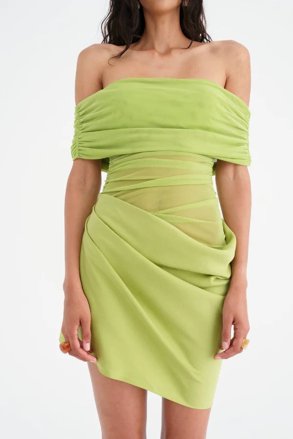 BENNI NICO OFF SHOULDER MINI DRESS - APPLE photo 2