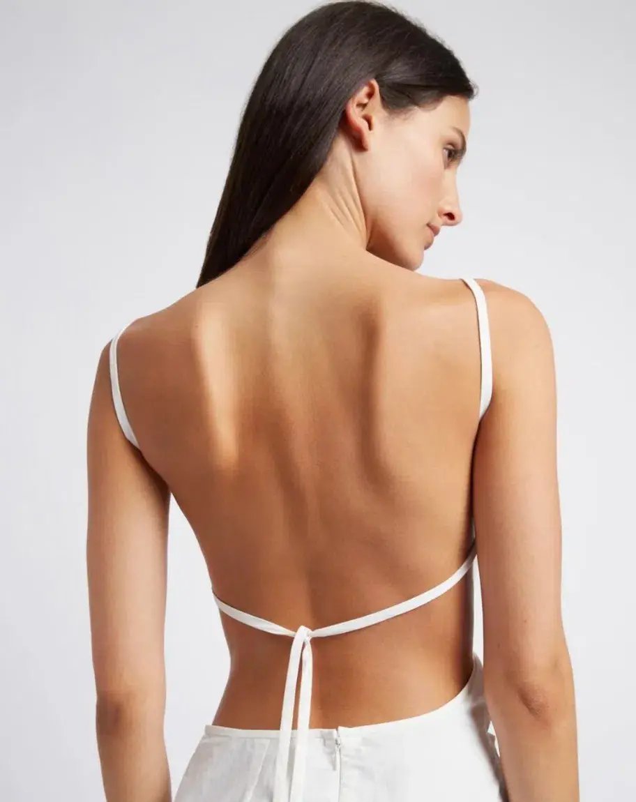Christopher Esber Interlocked Ruched Dress White Size 8 / S photo 3