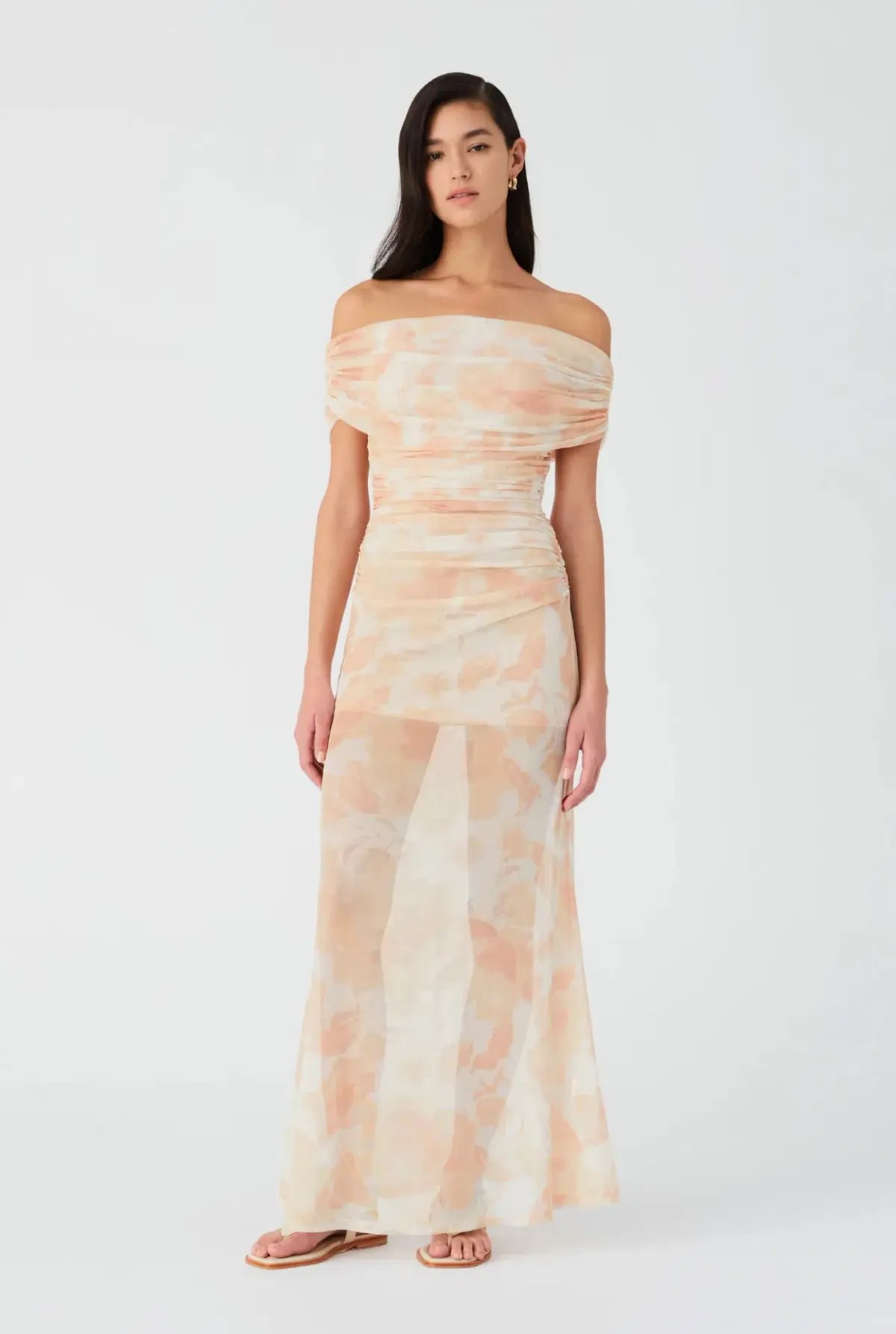 Misha Avyanna Mesh Maxi Dress Vintage Tapestry Golden Haze Print Size 8/S photo 4