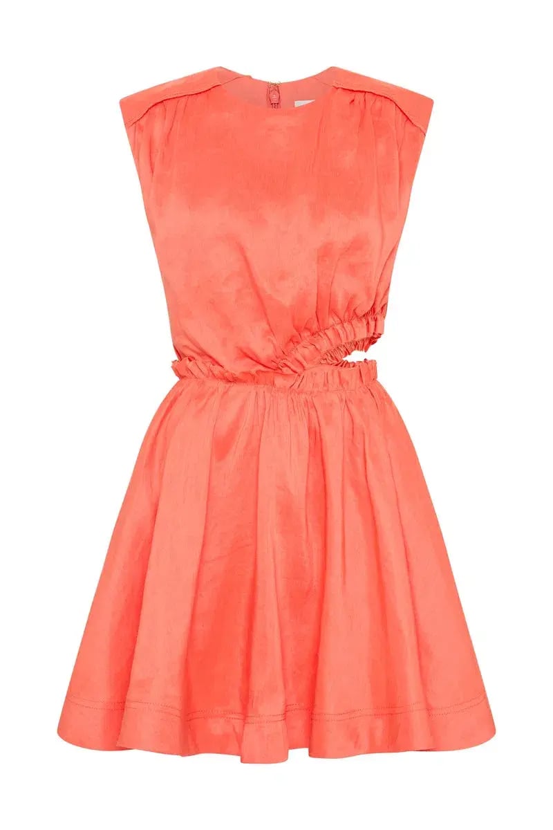 Aje Holly Cut Out Mini Dress Coral Size 12 photo 3