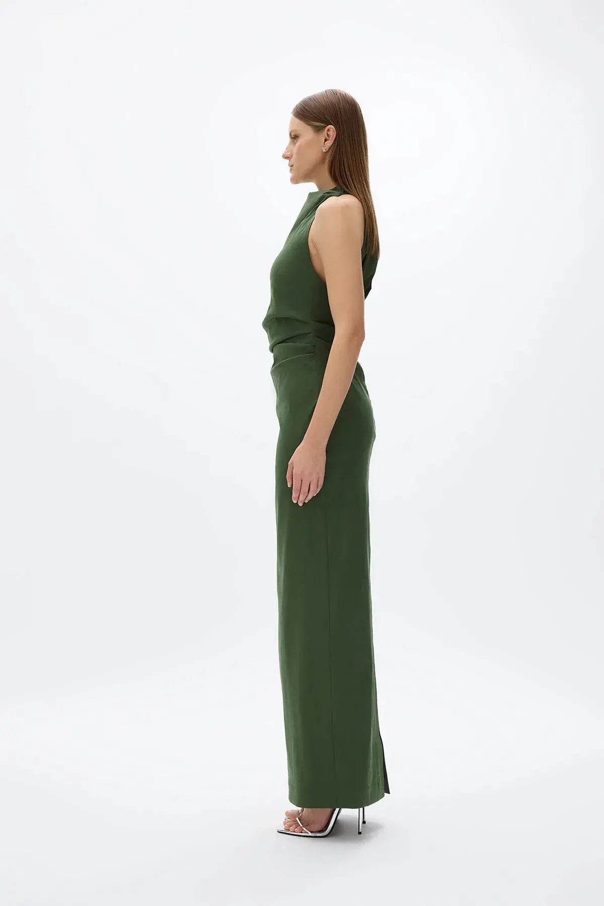 Rachel Gilbert Lottie Gown; Forest Green; size 12 photo 5