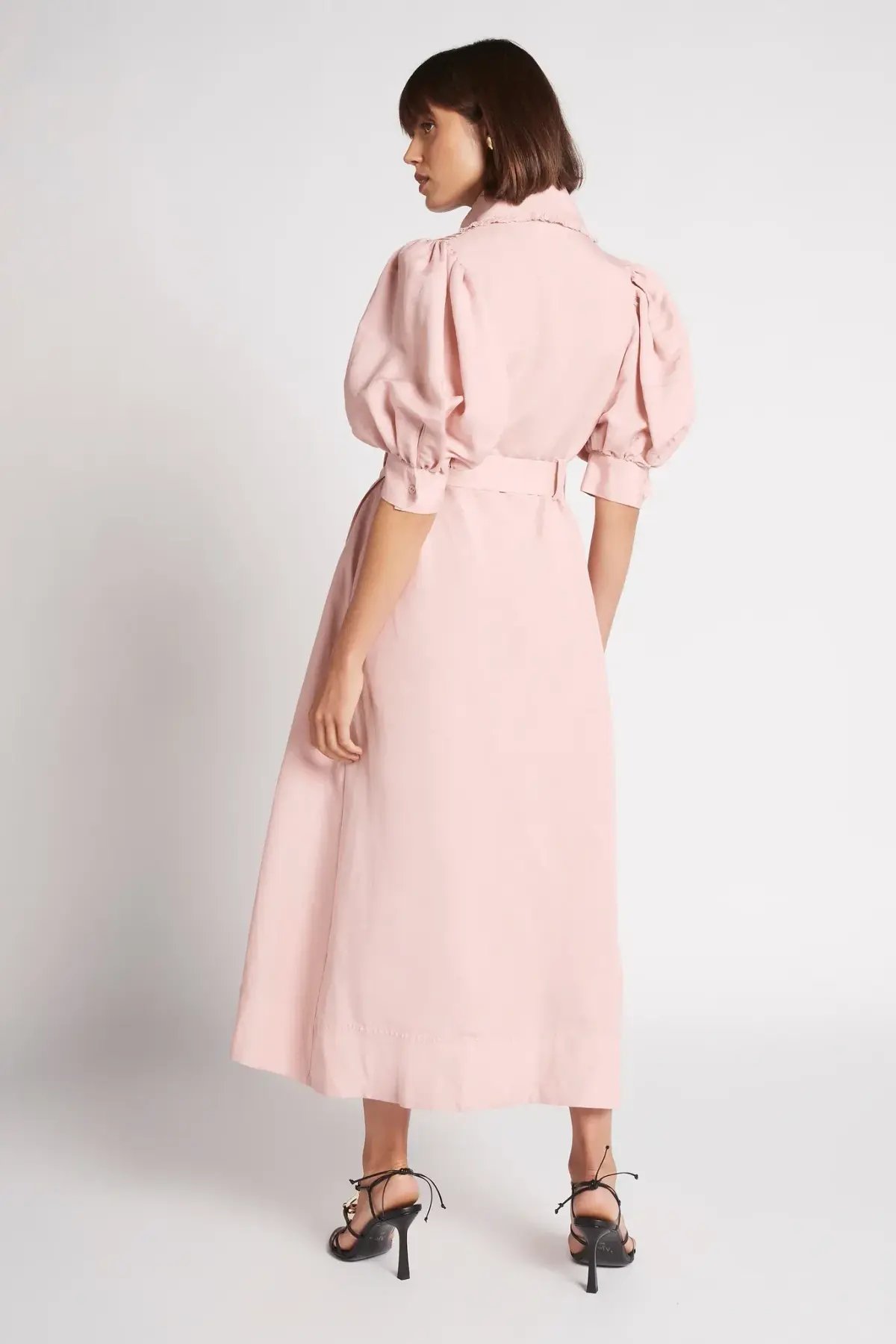 Aje Madeleine Belted Midi Dress Pink Size 16 photo 3