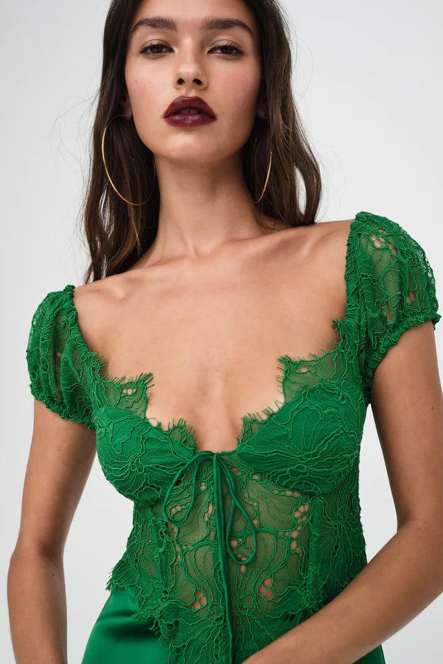 FOR LOVE & LEMONS CASEY MAXI DRESS - GREEN photo 3