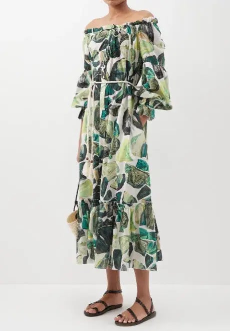 Alemais Siena Off Shoulder Dress Green Size 12 photo 2