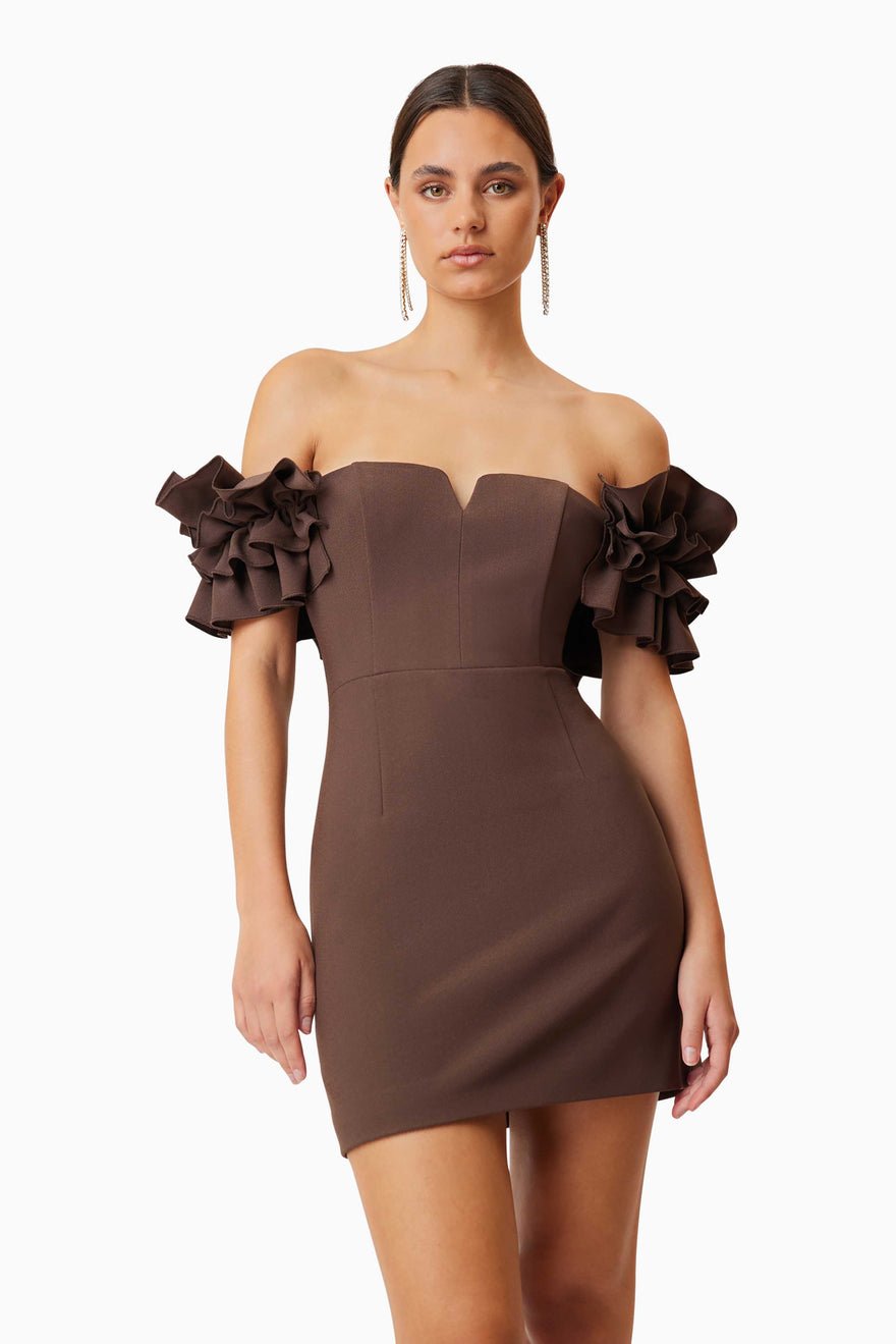 Elliatt Nola Mini Dress - Brown photo 4