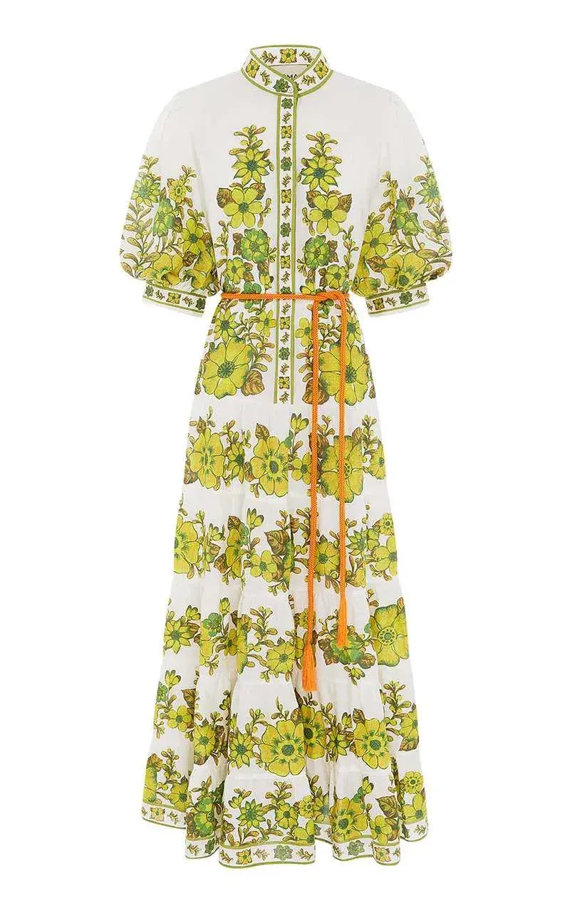 Alemais Wallis Tiered Midi Dress Multi-colored Size AU 14 photo 4
