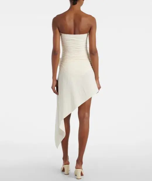 Magda Butrym Bodysuit & Asymmetrical Draped Swim Skirt Cream Size 34 (AU 6/8) photo 4