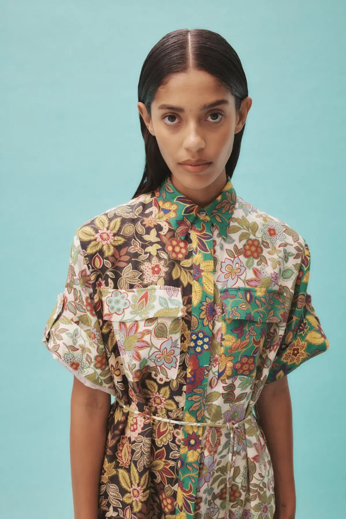 Alemais Isabella Patchwork Shirtdress Floral Size AU 8 photo 5
