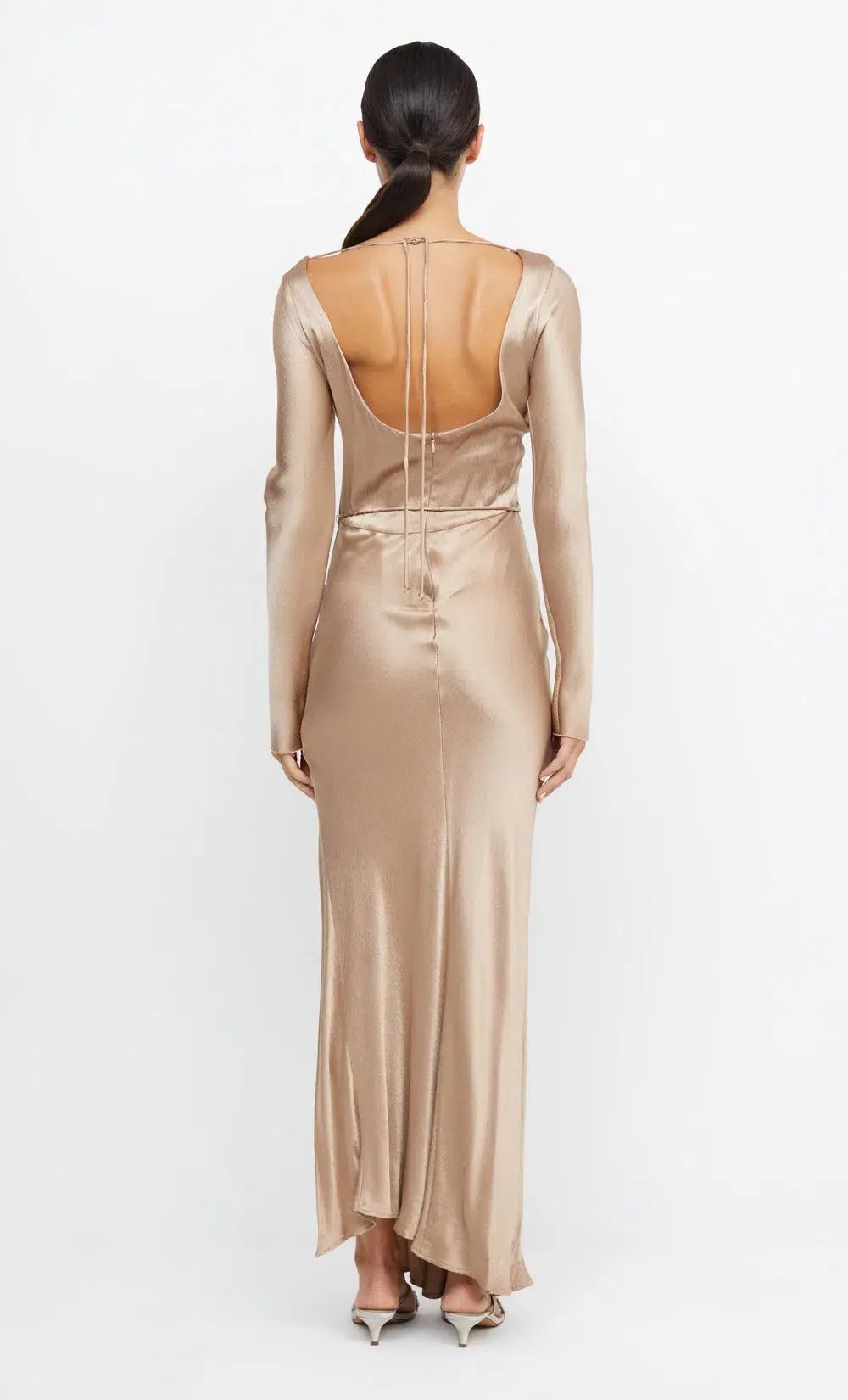 Bec & Bridge Moon Dance Long Sleeve Maxi Dress Golden Size 8 photo 2