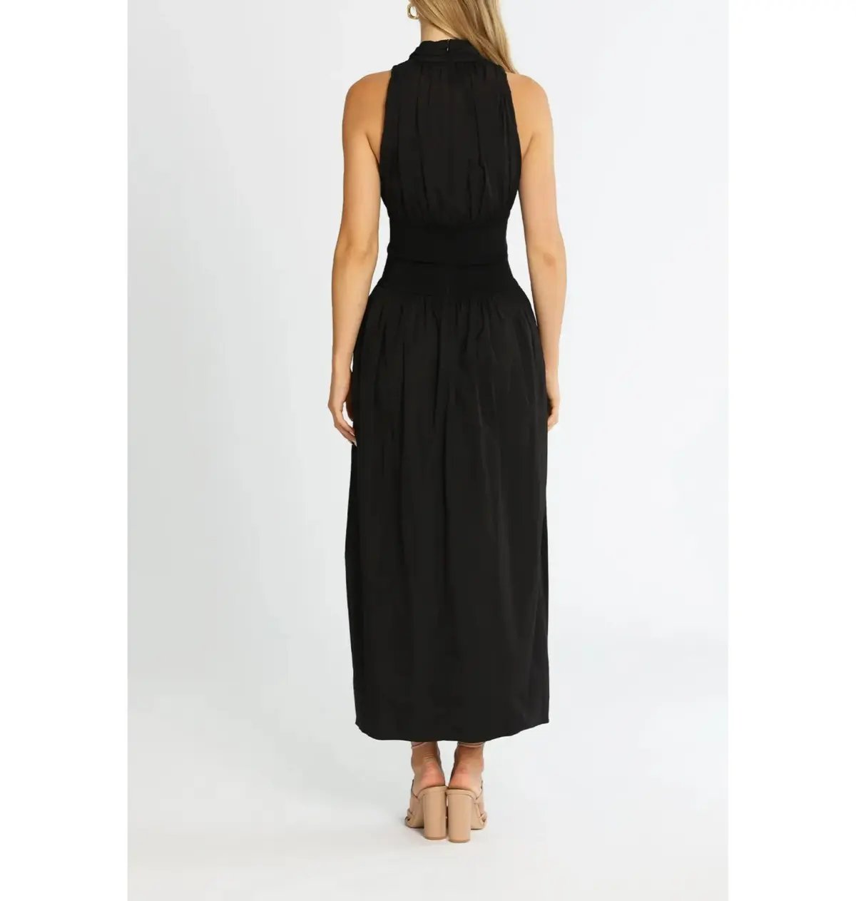 Esse Studios Folded Cotton Rib Dress Black Size AU 6 photo 3