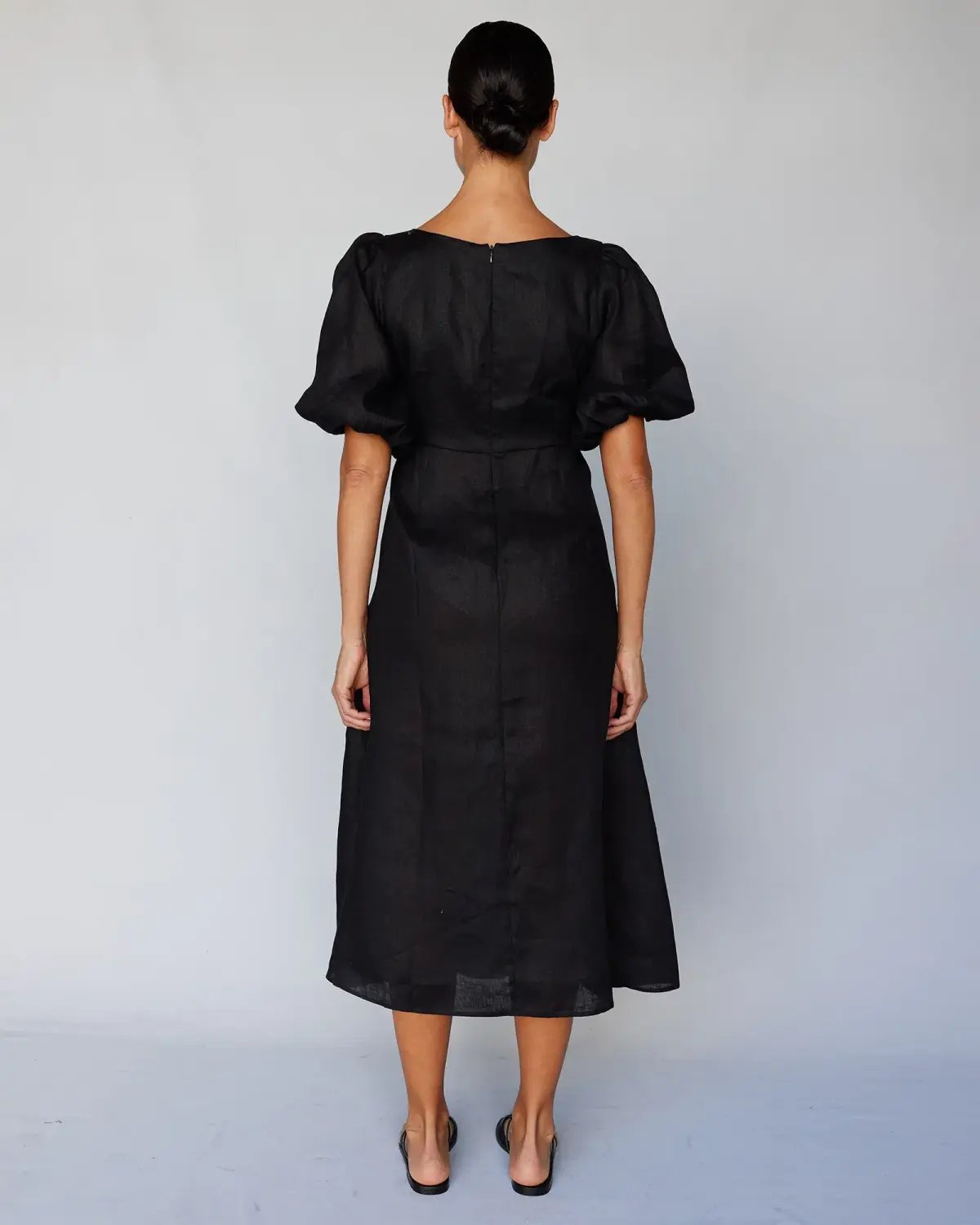 Amelius Romilly Linen Dress Balck Size 12 photo 2