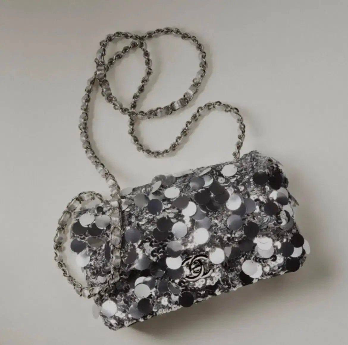 Chanel Sequin Mini Bag Silver photo 3
