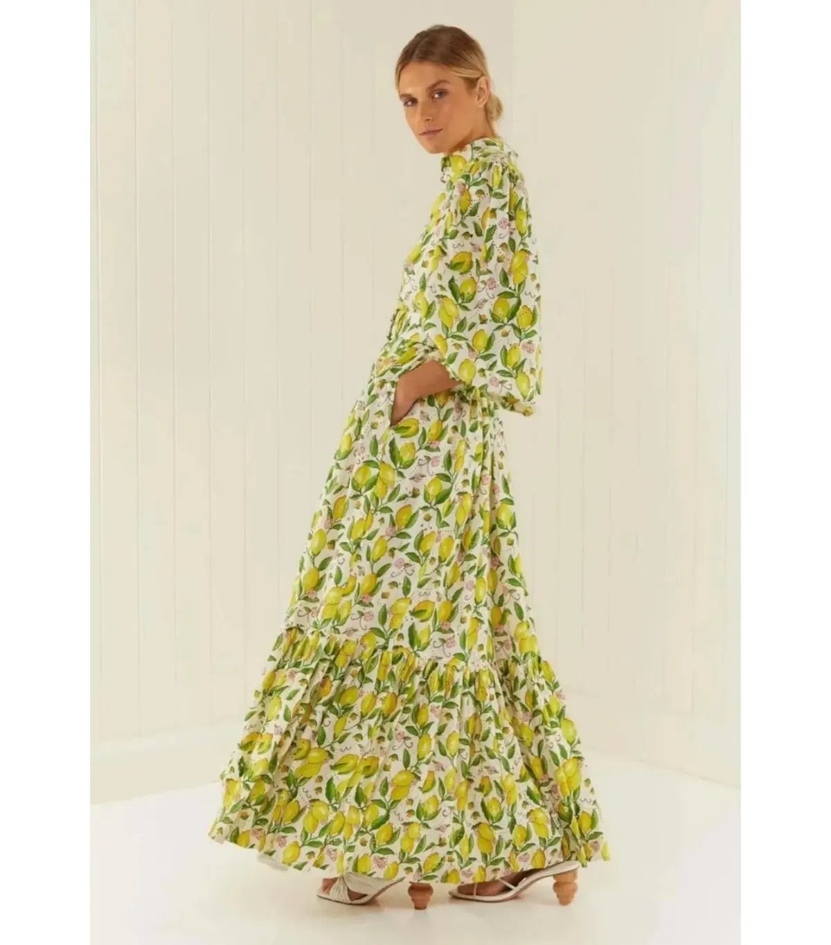 Palm Noosa Royal Flush Dress Lemon Print Size AU 12 photo 4