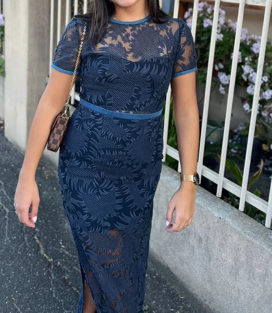 Manning Cartell Between Two Worlds Midi Lace Dress Navy Blue Size 8 photo 2