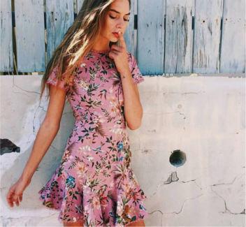 Zimmermann Tropicale Lattice Mini Dress Pink Floral Size 0 / AU 8 photo 8