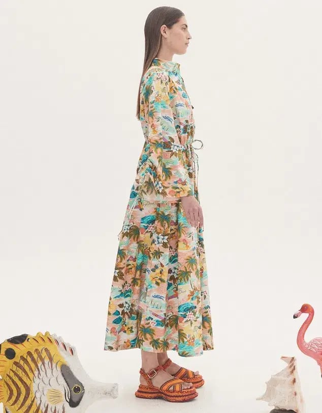 Alemais Mermaid Point Midi Dress Multi-colored Size AU 10 photo 3