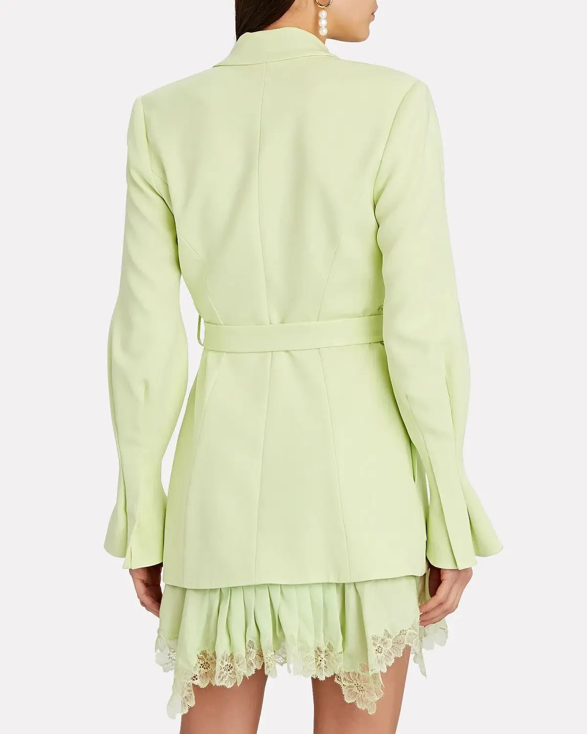 Jonathan Simkhai Victoria Lace Trimmed Blazer Dress Green Size 12 photo 3