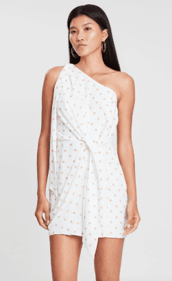 Shona Joy Tie Front One Shoulder Mini Dress Print Size 10 photo 2