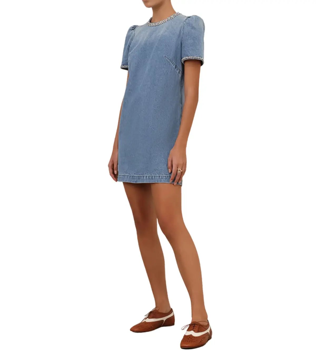 Zimmermann Crush Embellished Denim Mini Dress Blue Size 0 / AU 8 photo 2