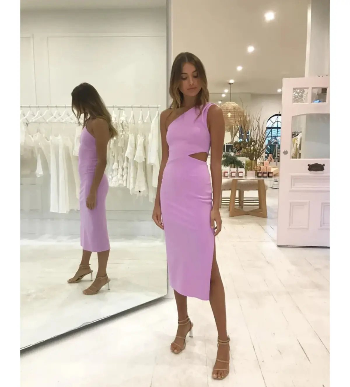 Bec + Bridge Alessandra Asymmetrical Midi Dress Dark Lilac Size 6 photo 3