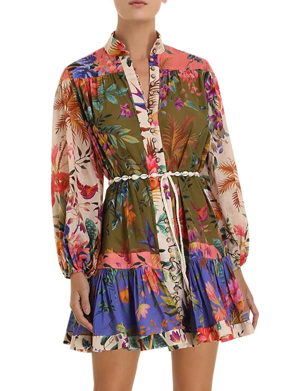 Zimmermann Tropicana Spliced Mini Dress in Floral Size 1 / AU 10 photo 2