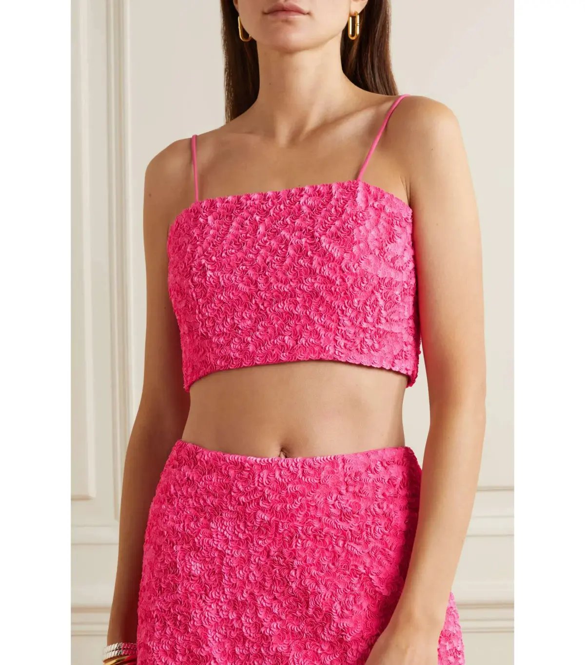 Aje Catara Skirt And Evelyn Crop Rouge Set Sequin Pink Size AU 8 photo 2