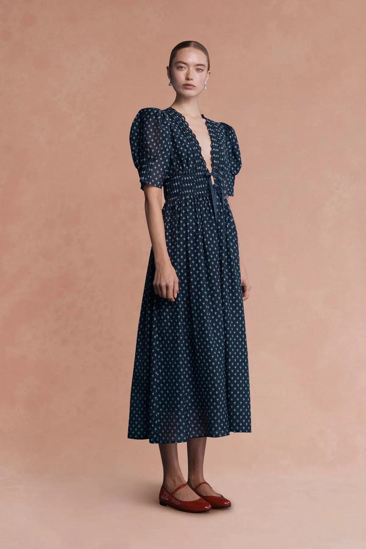 Lovaan Boehm Dress Navy Floral Size 14 photo 2