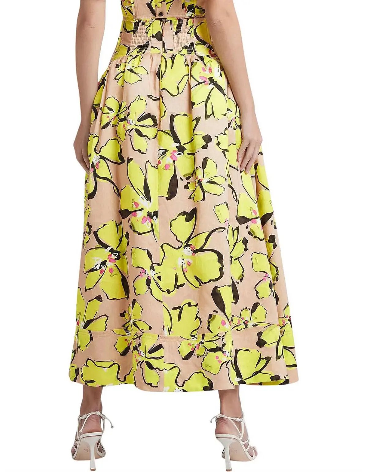 Aje Pelicano Midi Skirt Citrus Bloom Size AU 8 photo 4