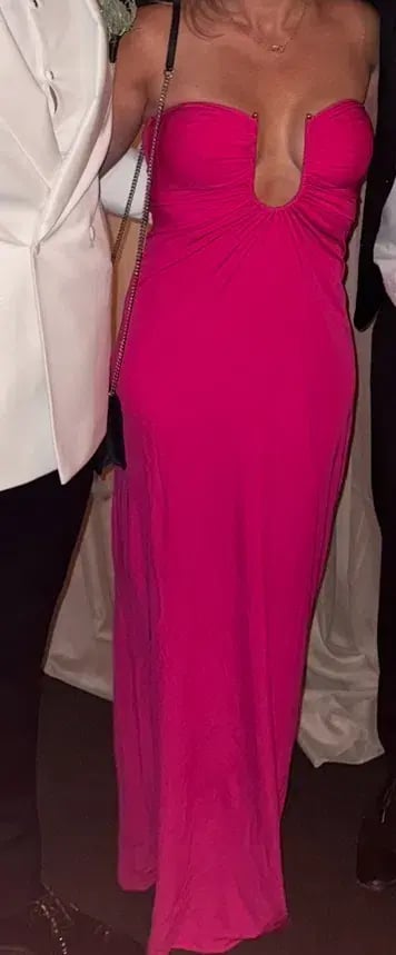 Arced Palm Strapless Dress Size 8 photo 4