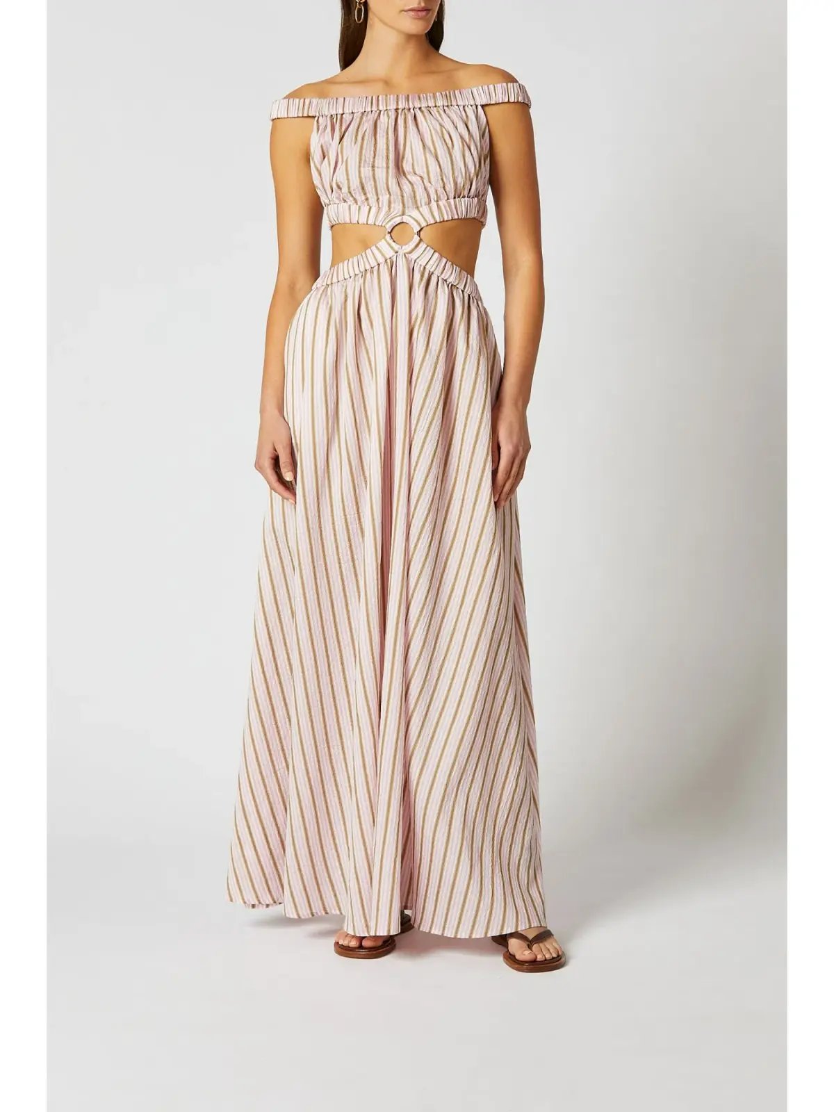 Scanlan Theodore Stripe Ring Dress Pale Pink Size AU 6 photo 2