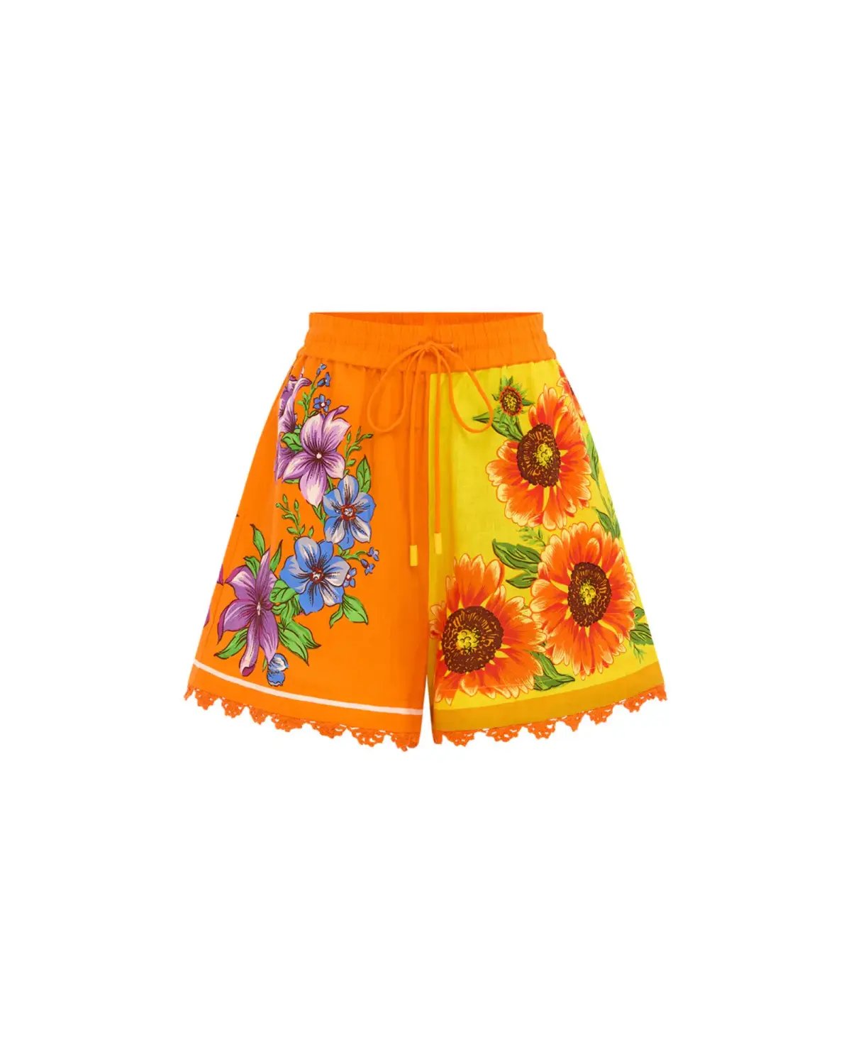 Alemais Jude Oversized Linen Shirt and Short Set Orange Floral Size AU 14 photo 6