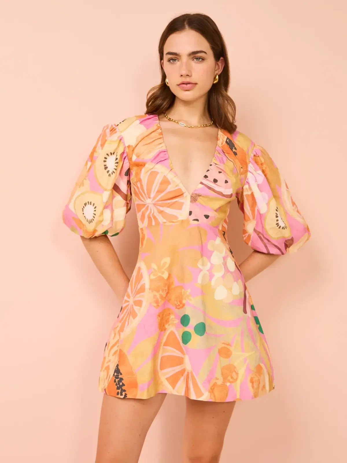 By Nicola Bolero Gathered Neckline Mini Dress In Fruit Punch Size AU 8 photo 2